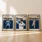 Set of 3 Tottenham Player Posters – Son, Maddison, Romero, Richarlison, Kulusevski, Vicario, Kane – Football Wall Art Gift