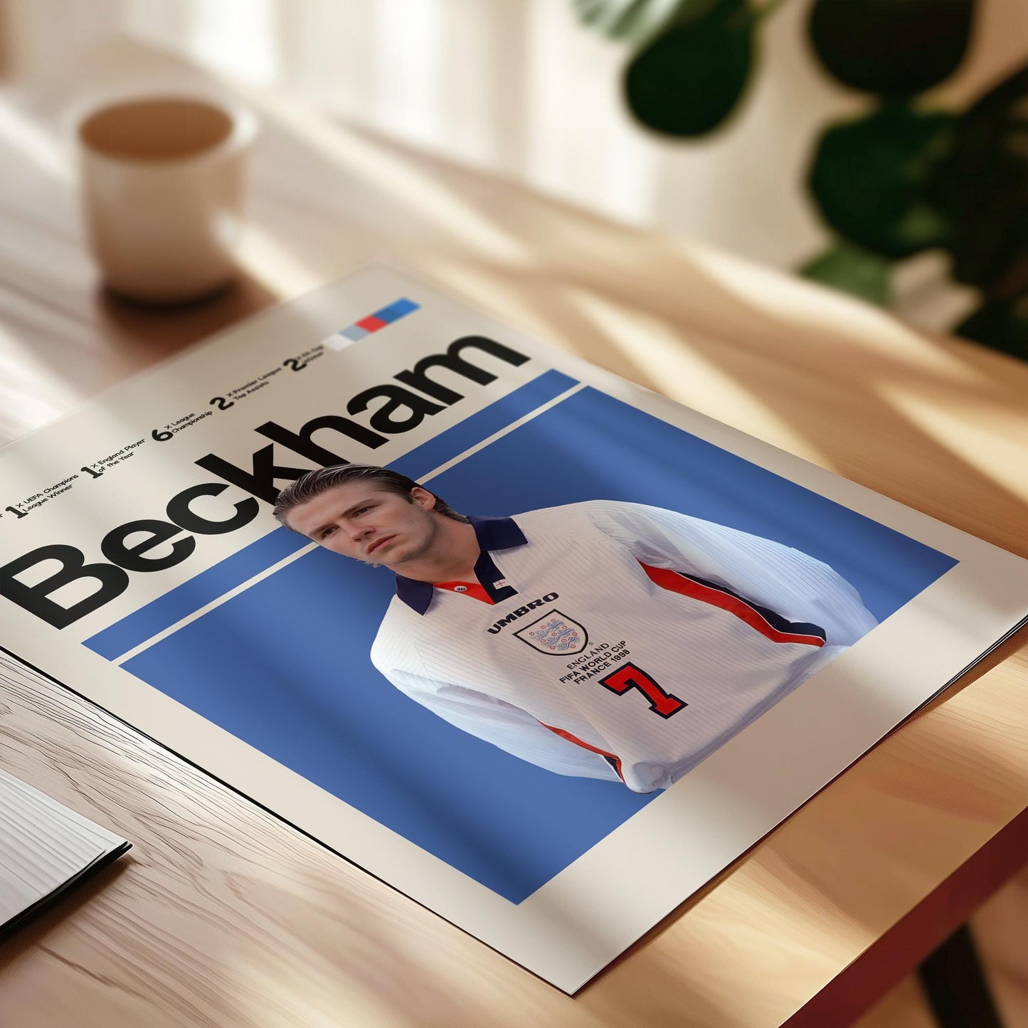 Set of 3 Football Legends Posters – Messi, Ronaldo, Neymar, Mbappé, Kane, Beckham, Rooney – Football Wall Art Gift