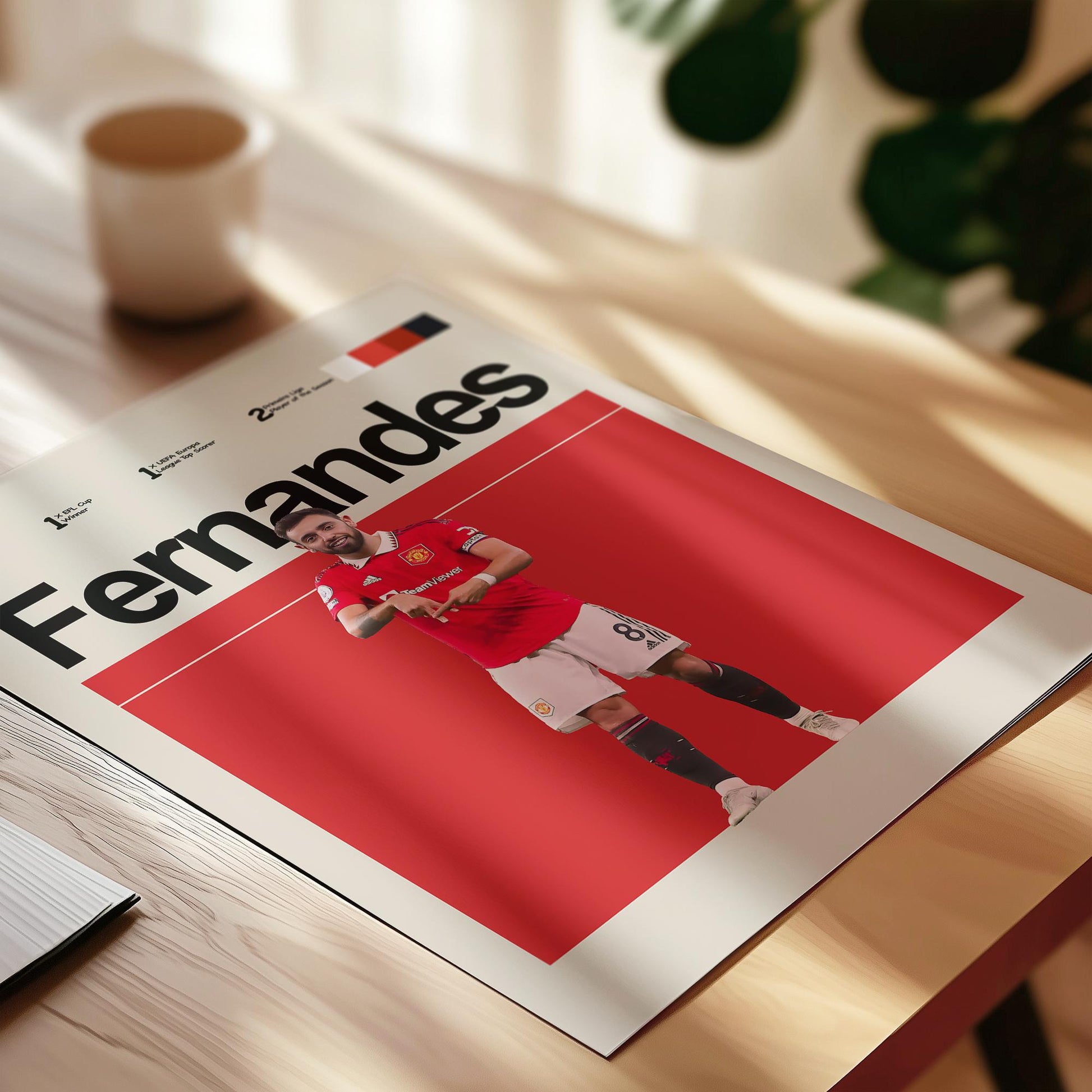 Set of 3 Manchester Football Player Posters – Rashford, Højlund, Garnacho, Fernandes, Casemiro, Onana – Football Wall Art Gift