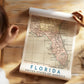 Vintage Florida Map Print, Travel Wall Art (Digital Download)
