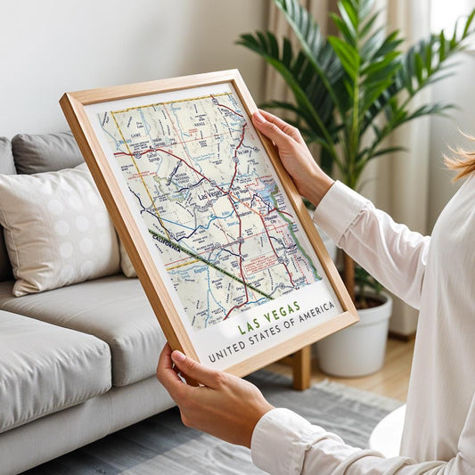 Las Vegas Vintage Map Poster, Nevada City Wall Art (Digital Download)