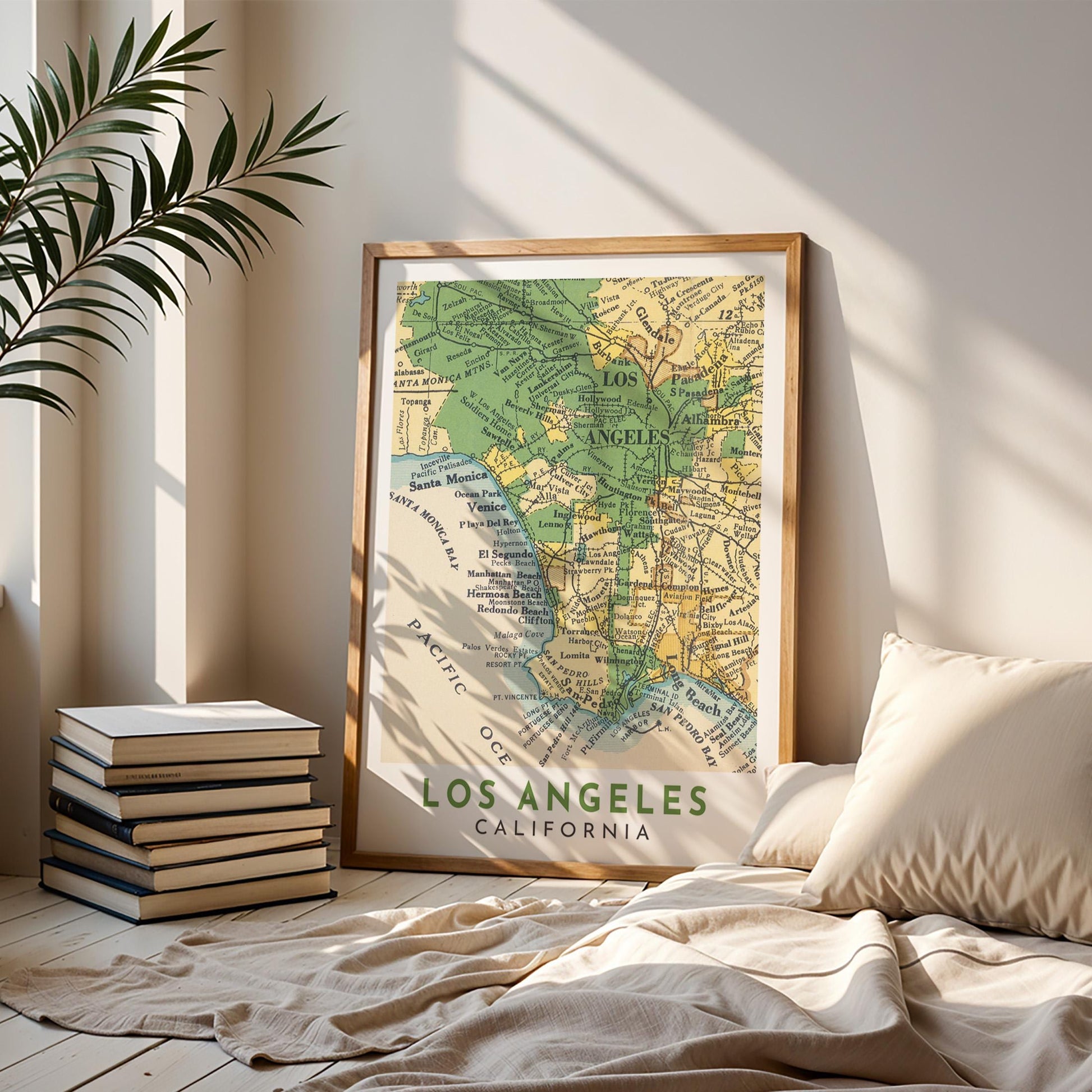 Los Angeles Vintage Map Print, California Travel Poster (Digital Download)