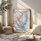 Vintage New Jersey Map Print, Jersey Shore Wall Art (Digital Download)