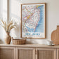 Vintage New Jersey Map Print, Jersey Shore Wall Art (Digital Download)