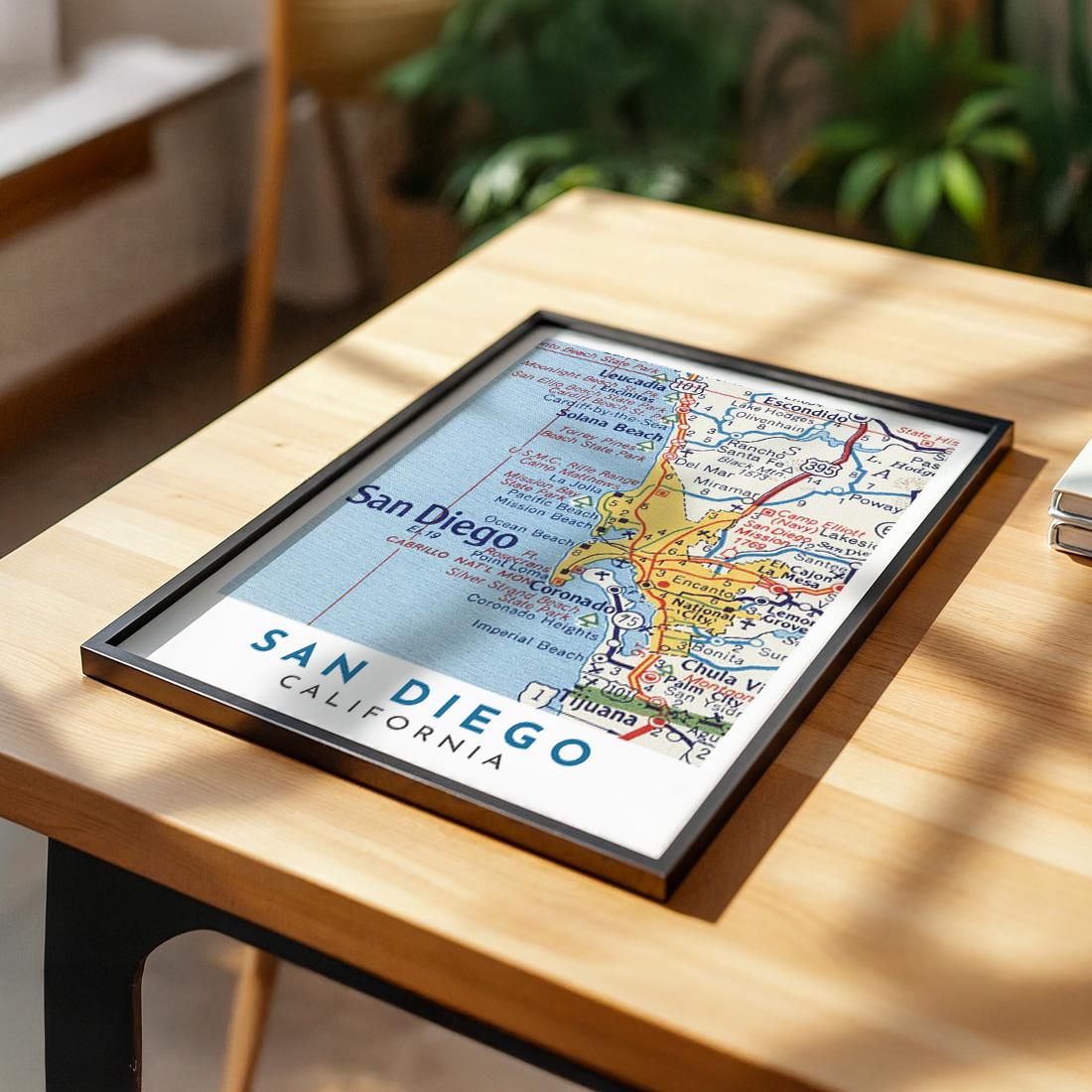 Vintage San Diego Map Print, California City Art (Digital Download)