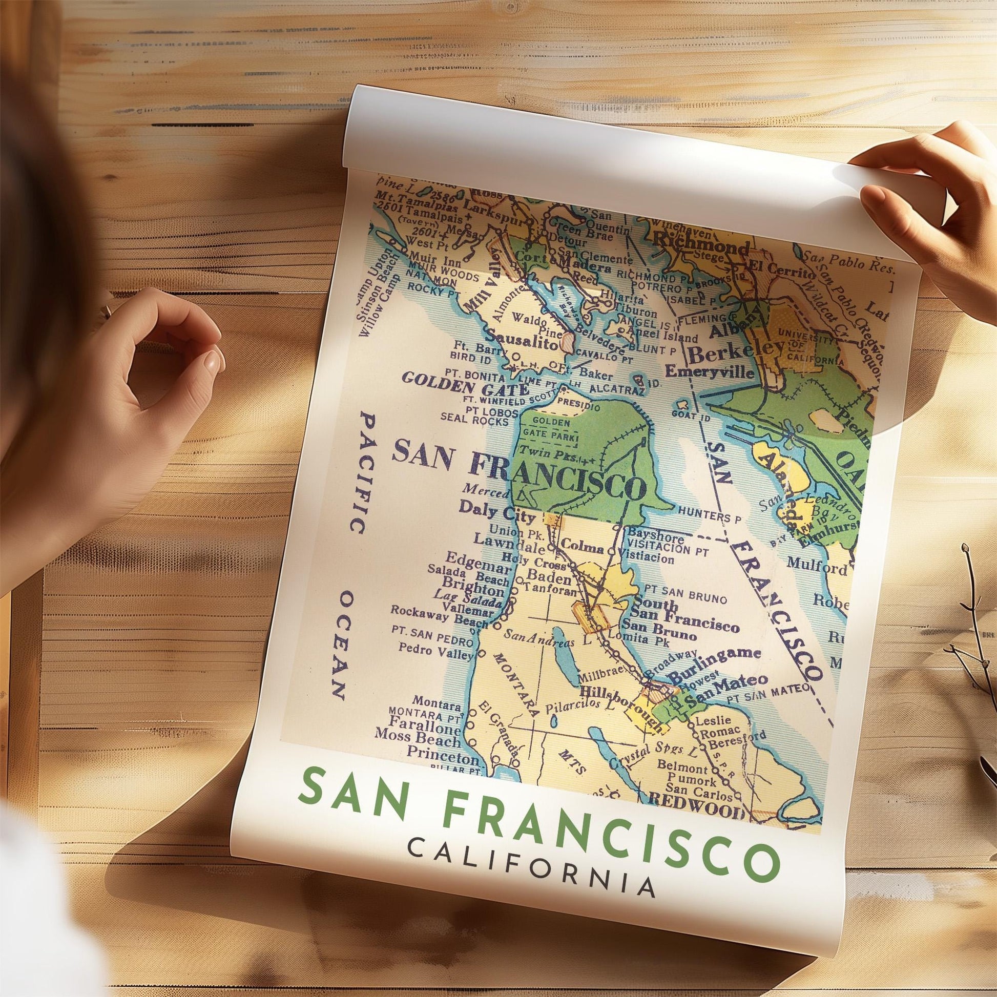 Vintage San Francisco Map Print, California Wall Art (Digital Download)