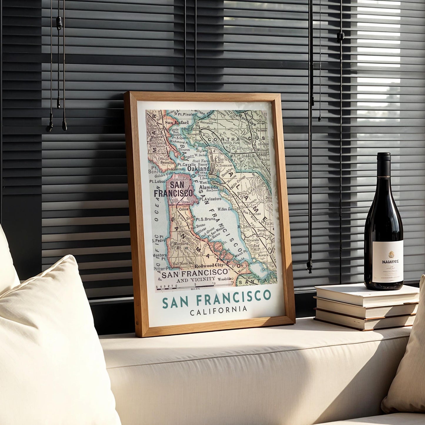 Vintage San Francisco Map Print, California Travel Poster (Digital Download)