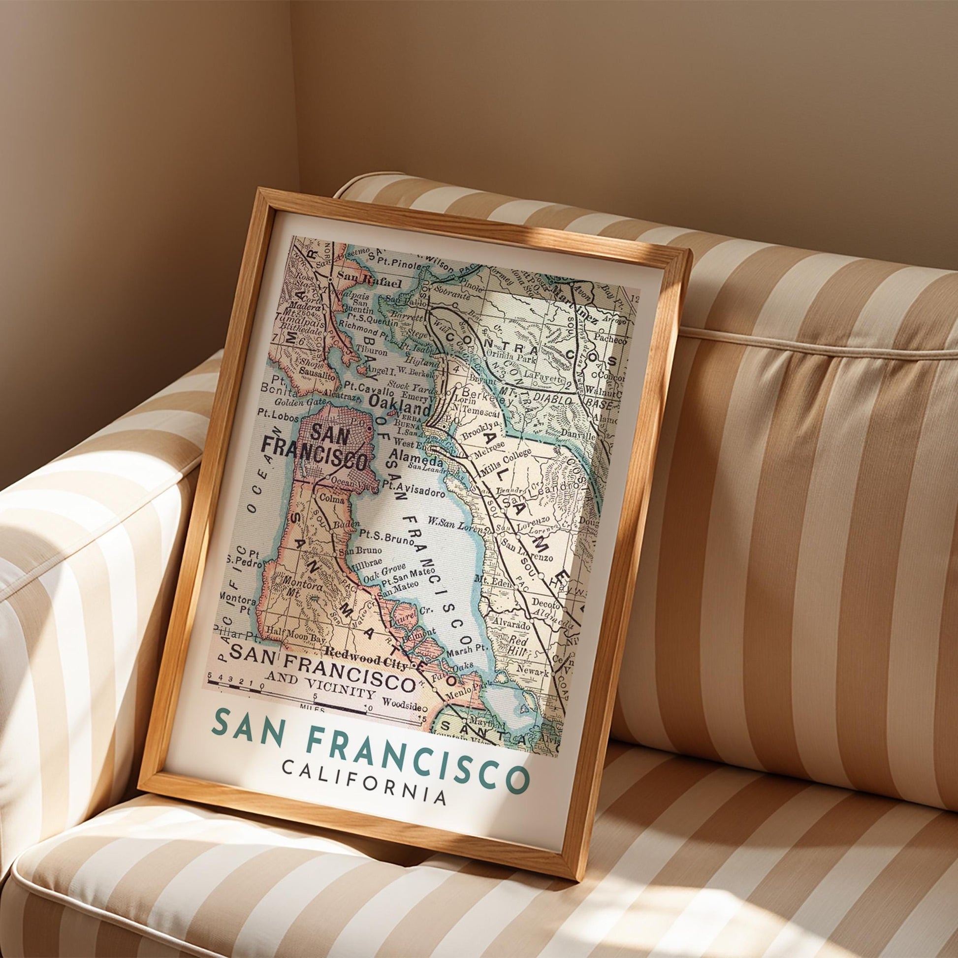 Vintage San Francisco Map Print, California Travel Poster (Digital Download)