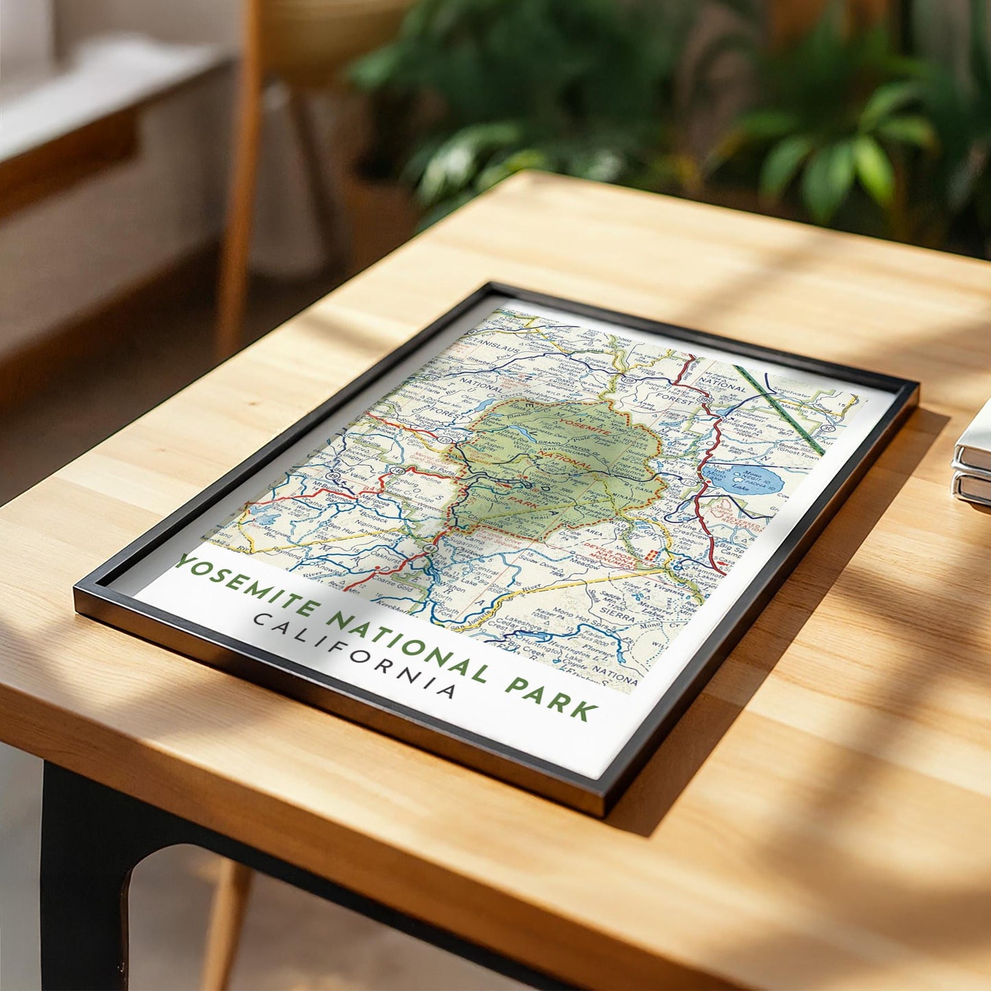 Yosemite National Park Vintage Map Print, California Travel Poster (Digital Download)