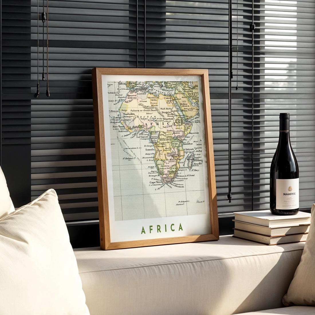 1892 Africa Map Poster, Vintage Continent Wall Art (Digital Download)