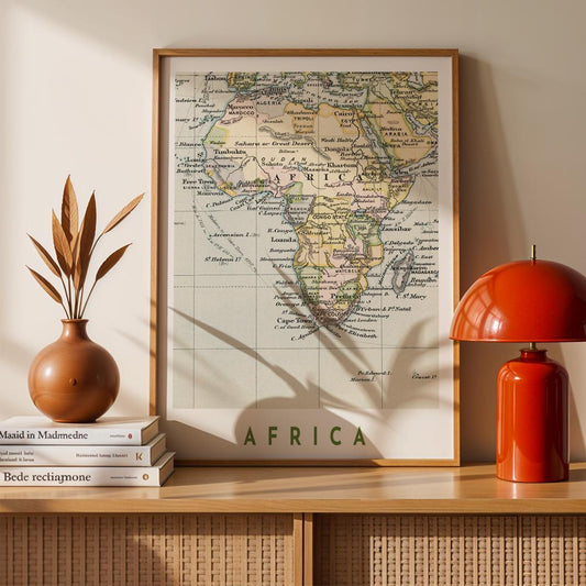 1892 Africa Map Poster, Vintage Continent Wall Art (Digital Download)