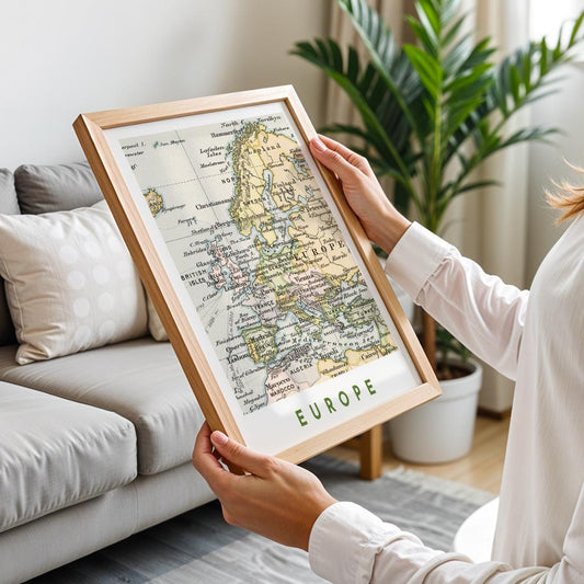 1892 Europe Map Print, Antique Vintage Travel Poster (Digital Download)