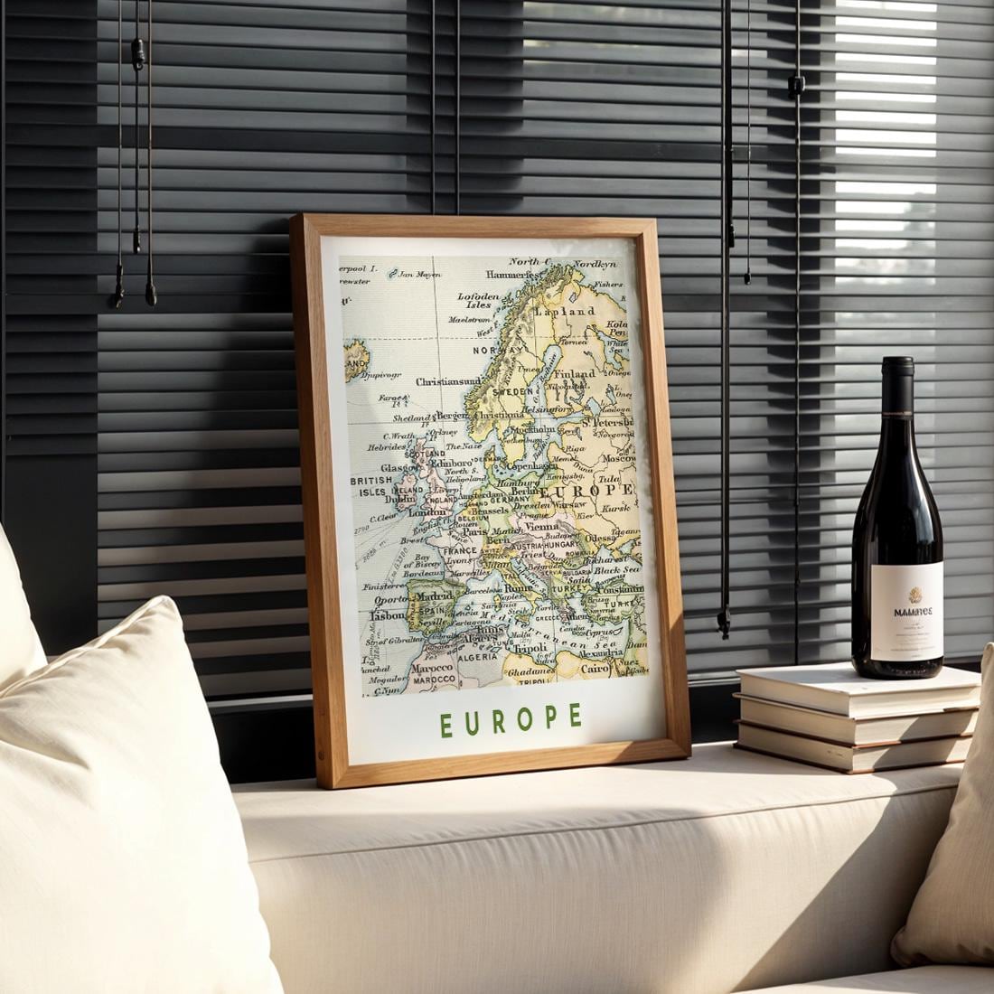 1892 Europe Map Print, Antique Vintage Travel Poster (Digital Download)