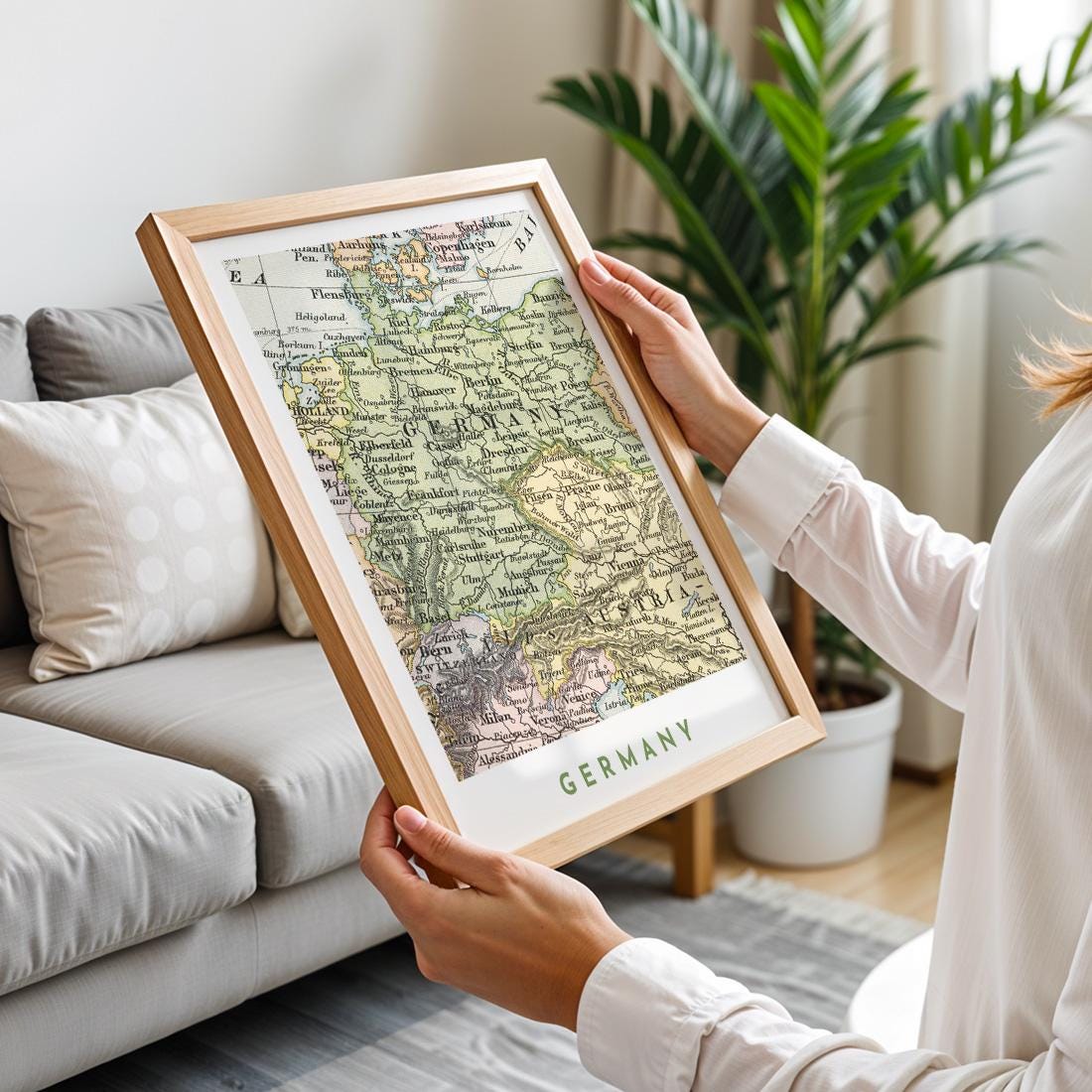 1892 Germany Map Poster, Vintage European Wall Art (Digital Download)