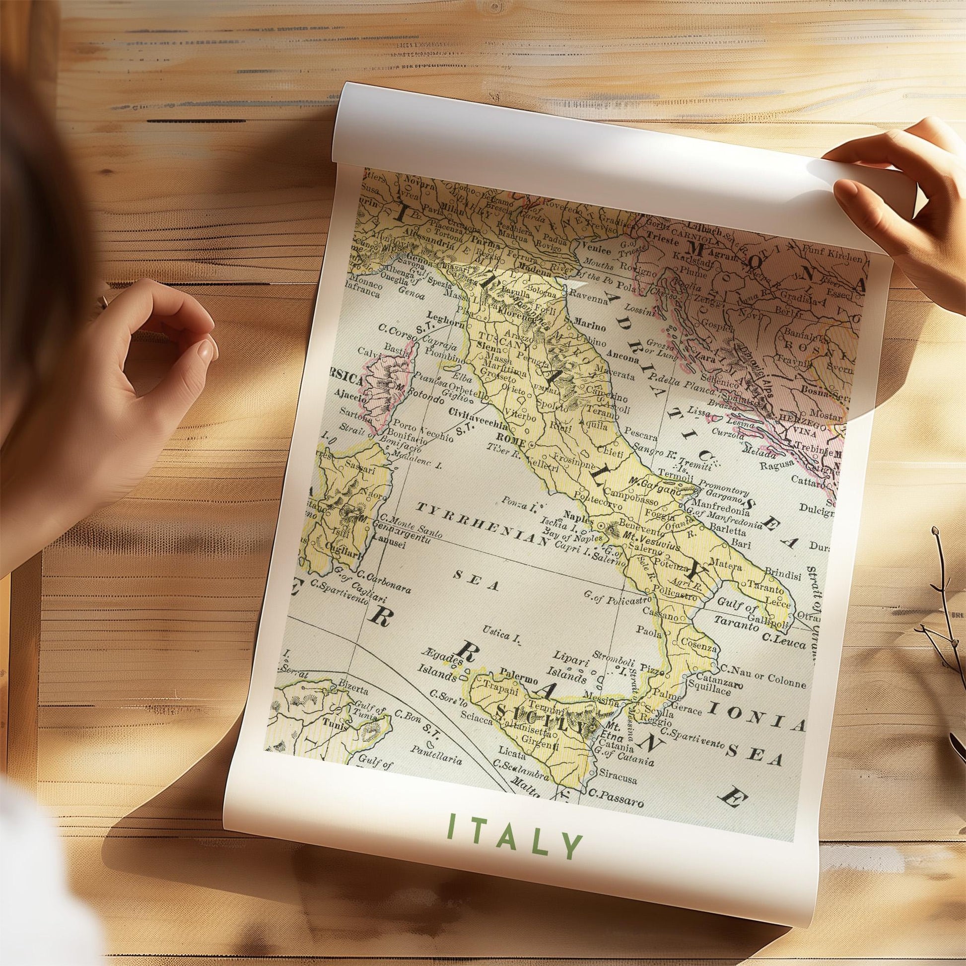 1889 Vintage Map of Italy, Antique Italy Wall Art (Digital Download)