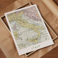 1889 Vintage Map of Italy, Antique Italy Wall Art (Digital Download)