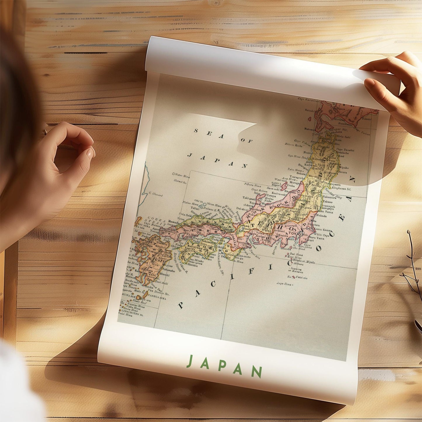 1883 Vintage Japan Map Print, Antique Japanese Wall Art (Digital Download)