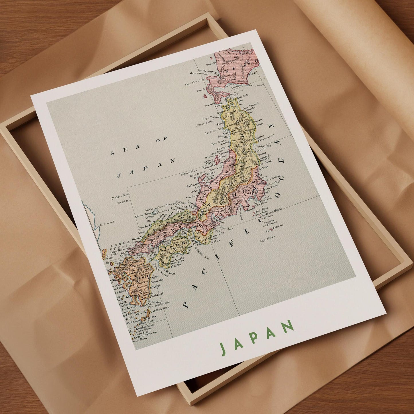 1883 Vintage Japan Map Print, Antique Japanese Wall Art (Digital Download)