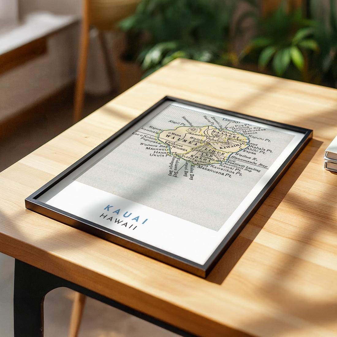 Vintage 1901 Kauai Map Print, Hawaii Wall Art (Digital Download)