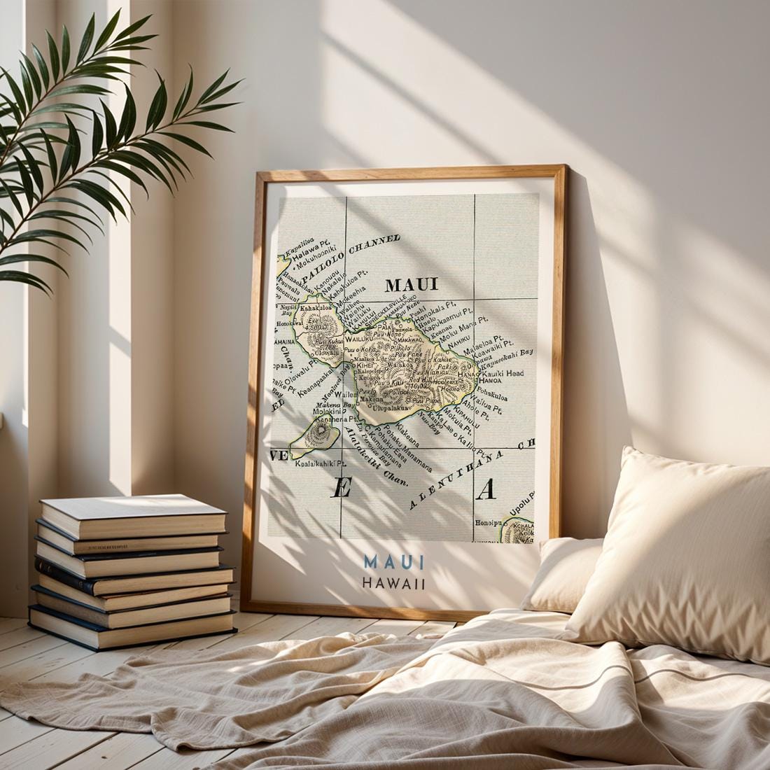 1901 Maui Vintage Map Print, Historic Hawaii Wall Art (Digital Download)