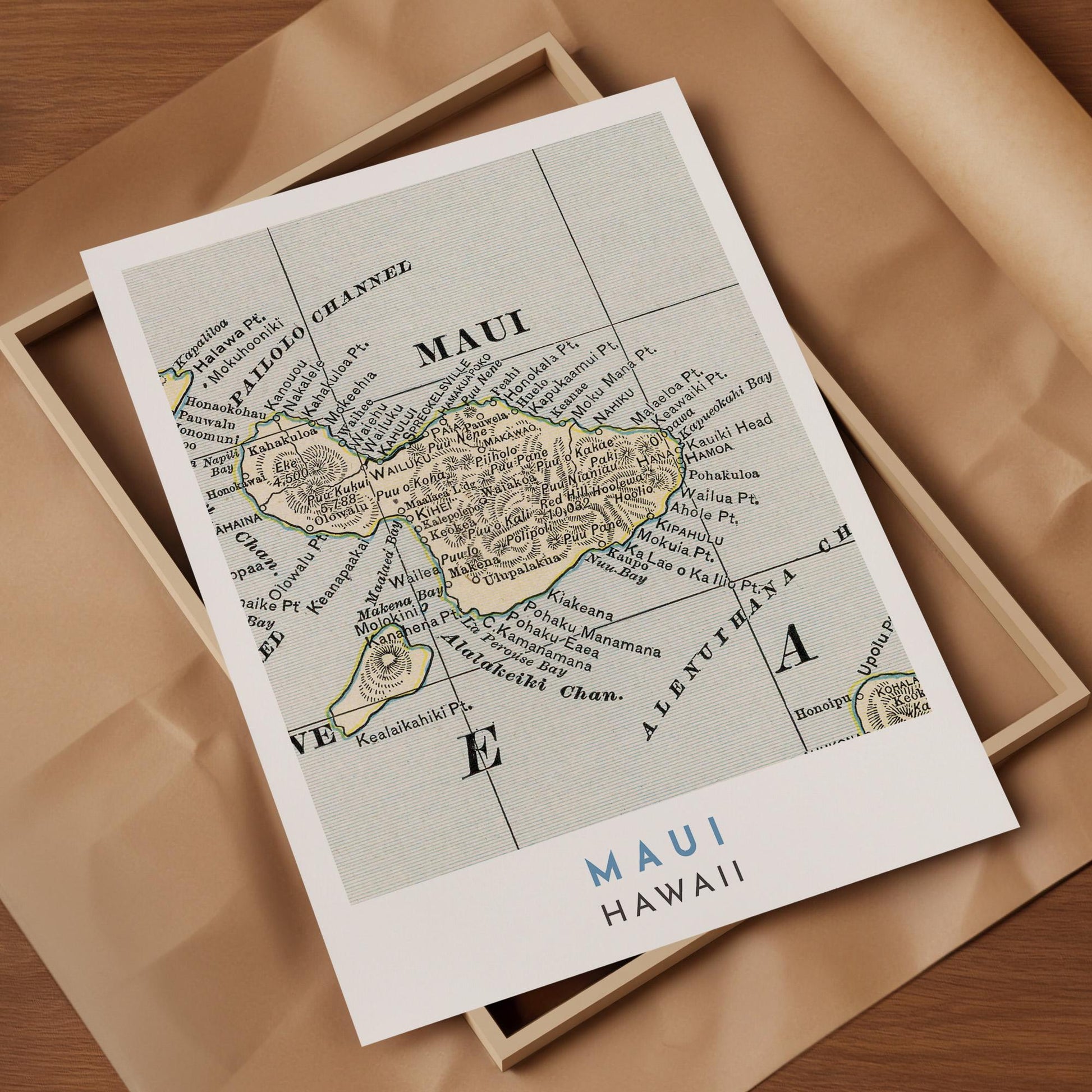 1901 Maui Vintage Map Print, Historic Hawaii Wall Art (Digital Download)