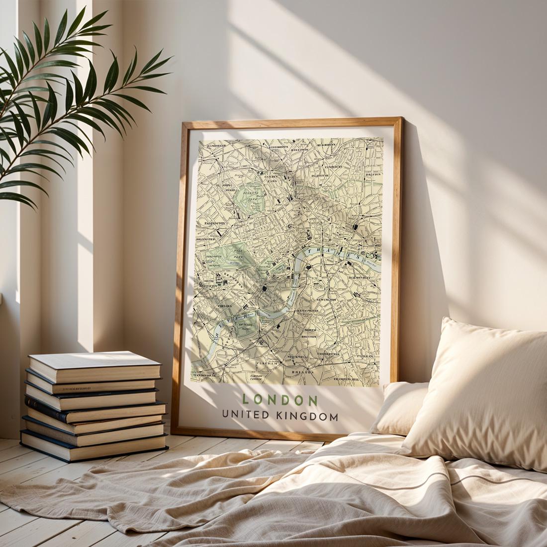 1901 London Map Print, Vintage City Poster (Digital Download)