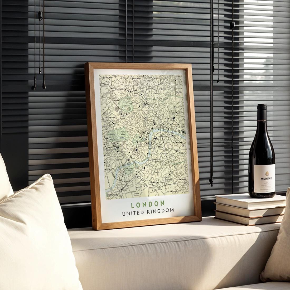 1901 London Map Print, Vintage City Poster (Digital Download)