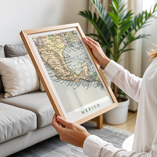 1881 Vintage Mexico Map Poster, Mexico Wall Art (Digital Download)