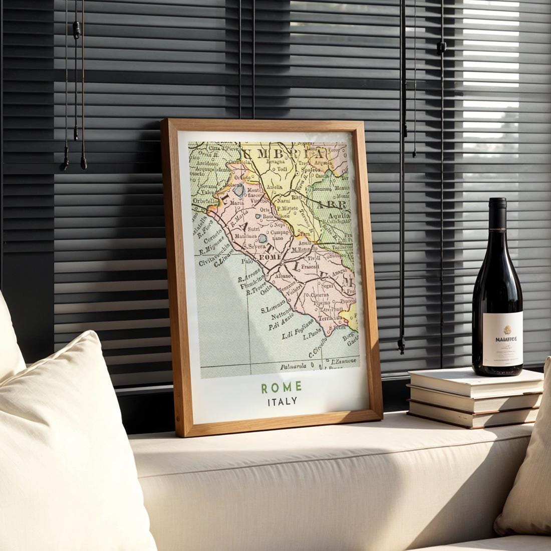 Rome Italy Map Poster, 1899 Vintage Reproduction (Digital Download)