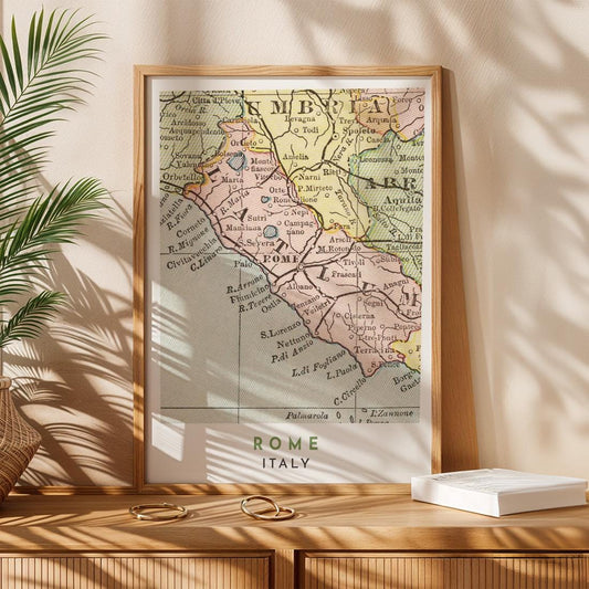 Rome Italy Map Poster, 1899 Vintage Reproduction (Digital Download)