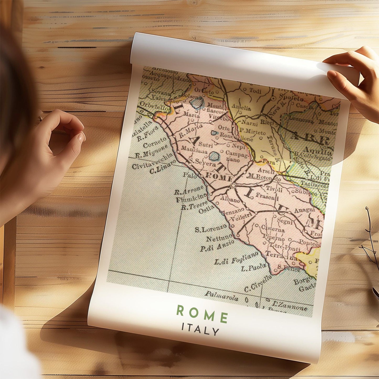 Rome Italy Map Poster, 1899 Vintage Reproduction (Digital Download)