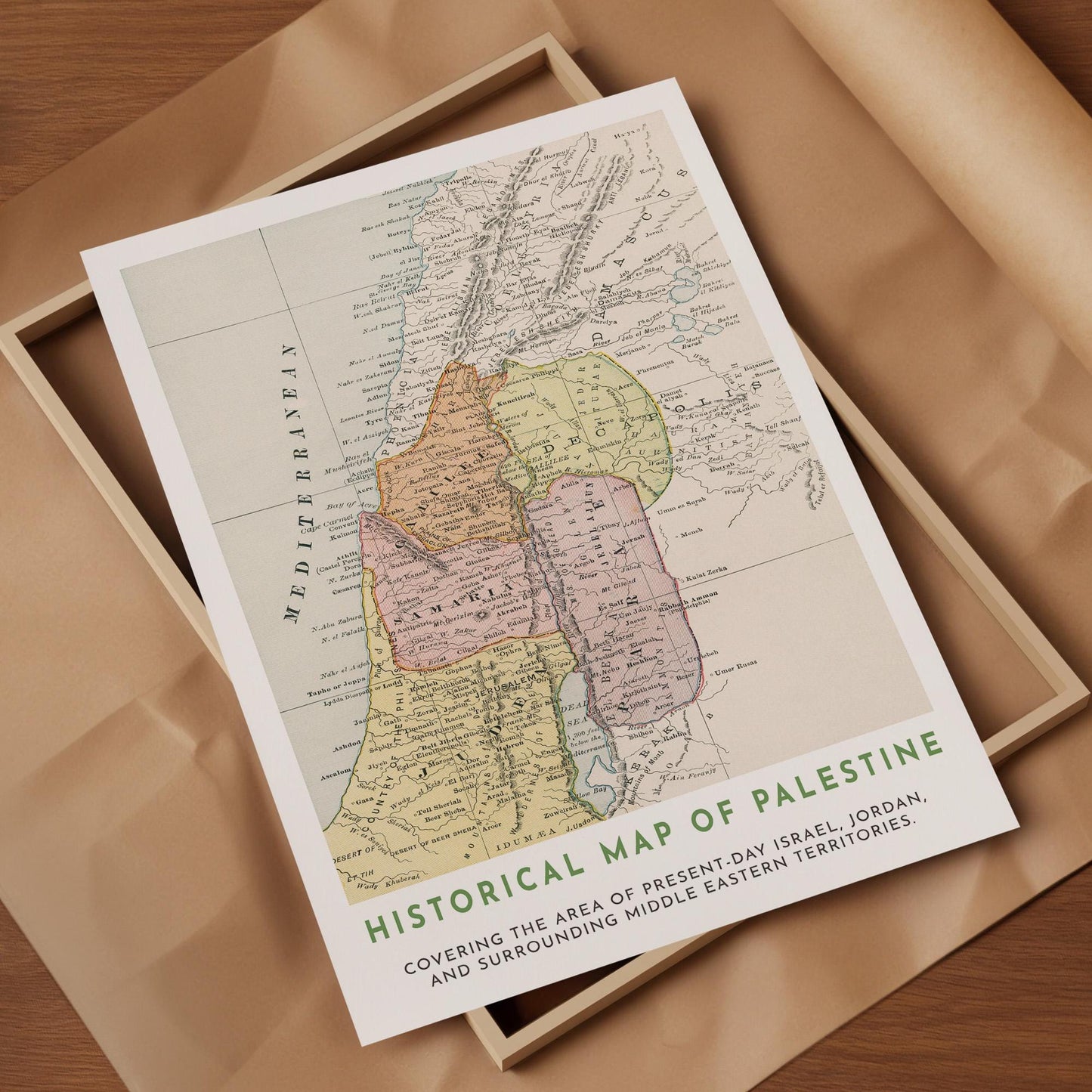Middle East Vintage Map Print, Palestine Art, Isreal Poster, 1883 Historic Map (Digital Download)