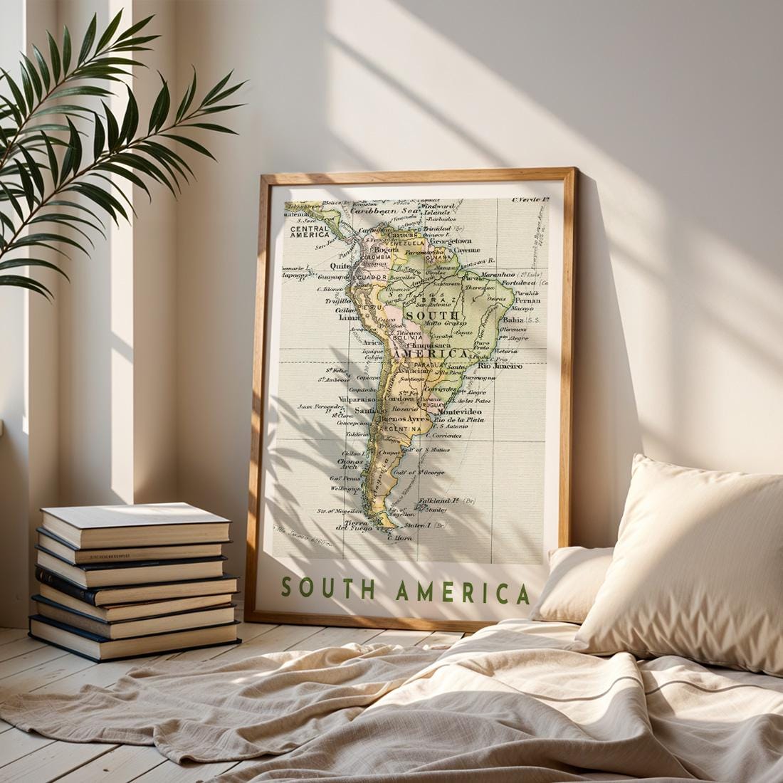 1892 South America Patagonia Map Poster, Vintage Argentina Brazil Wall Art (Digital Download)