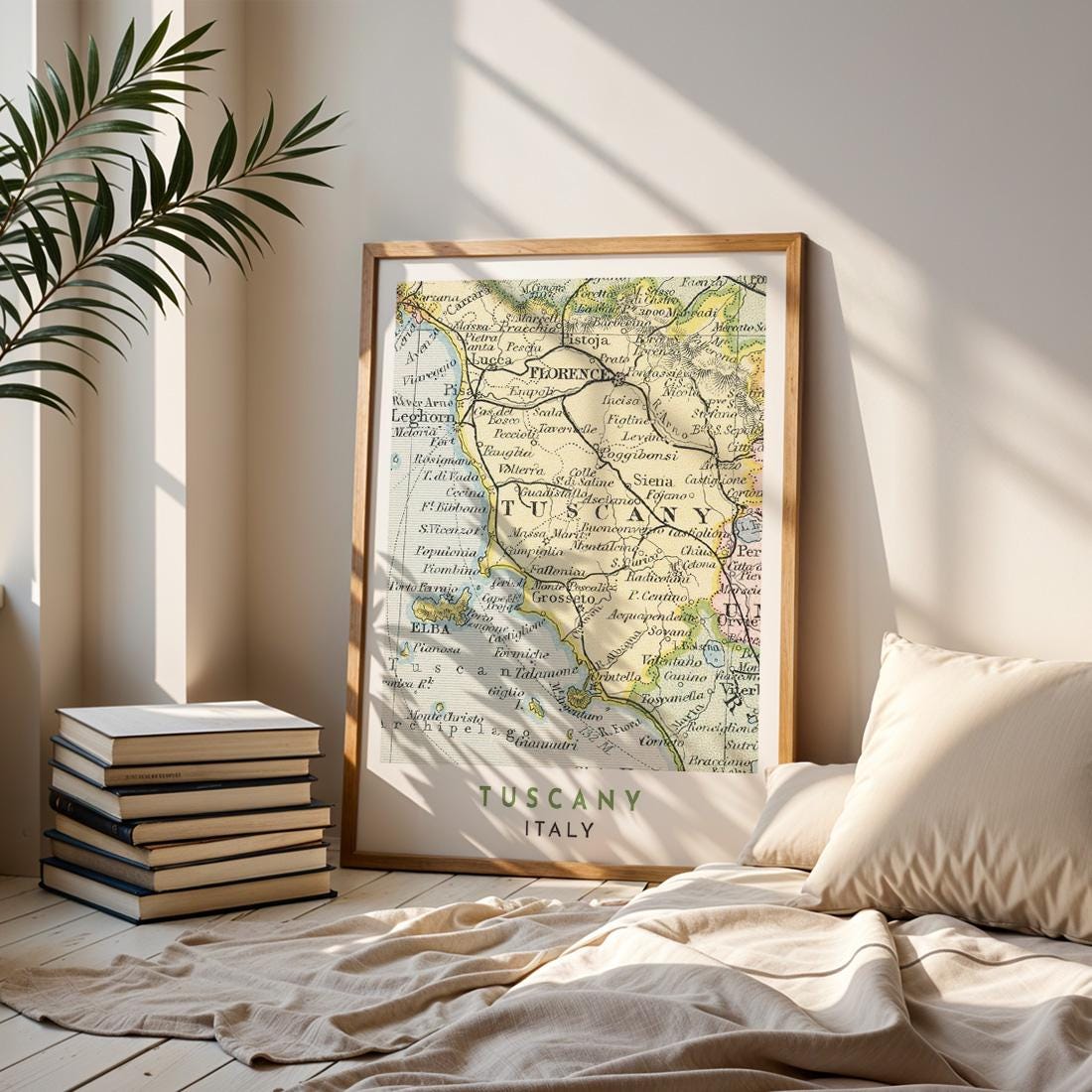 Tuscany Poster, Florence Travel Print, Florence 1899 Vintage Map (Digital Download)
