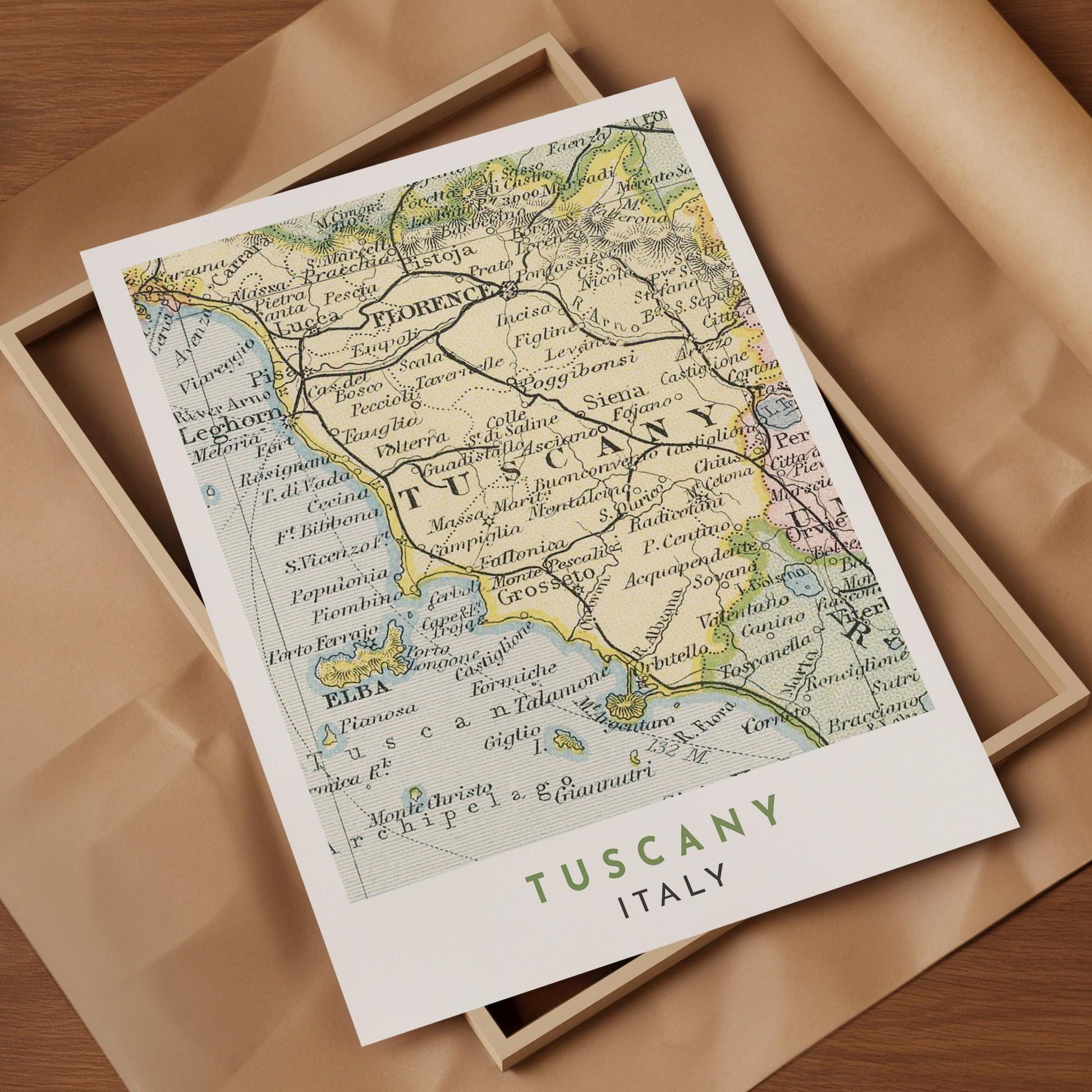 Tuscany Poster, Florence Travel Print, Florence 1899 Vintage Map (Digital Download)