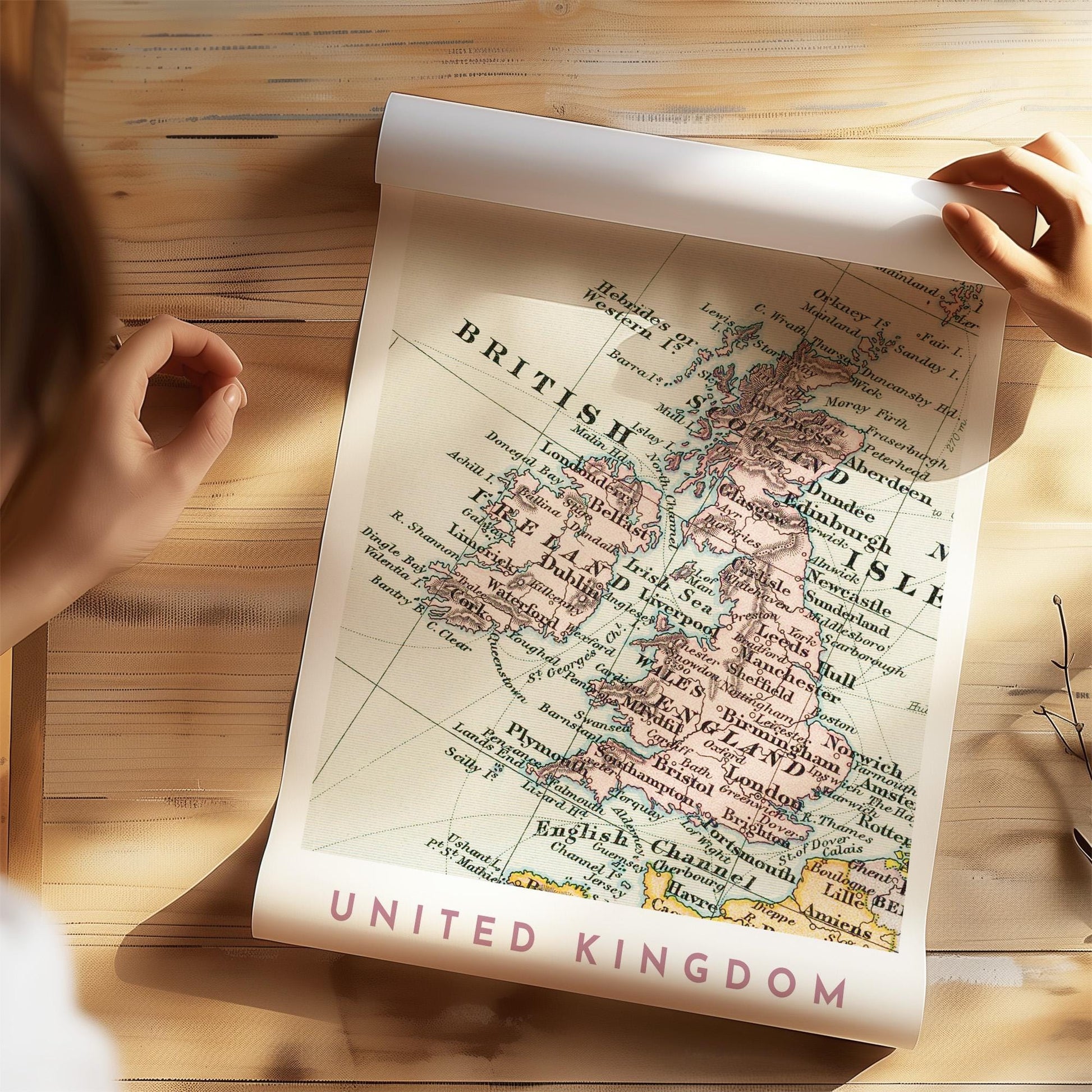 1892 United Kingdom Map Reproduction, Britain Wall Art (Digital Download)