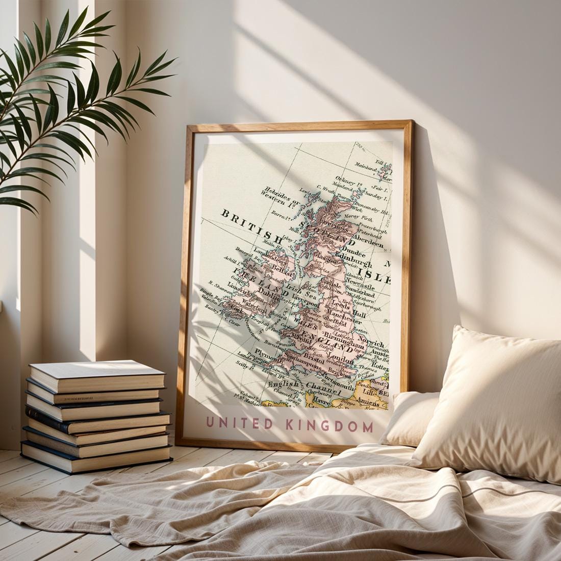 1892 United Kingdom Map Reproduction, Britain Wall Art (Digital Download)