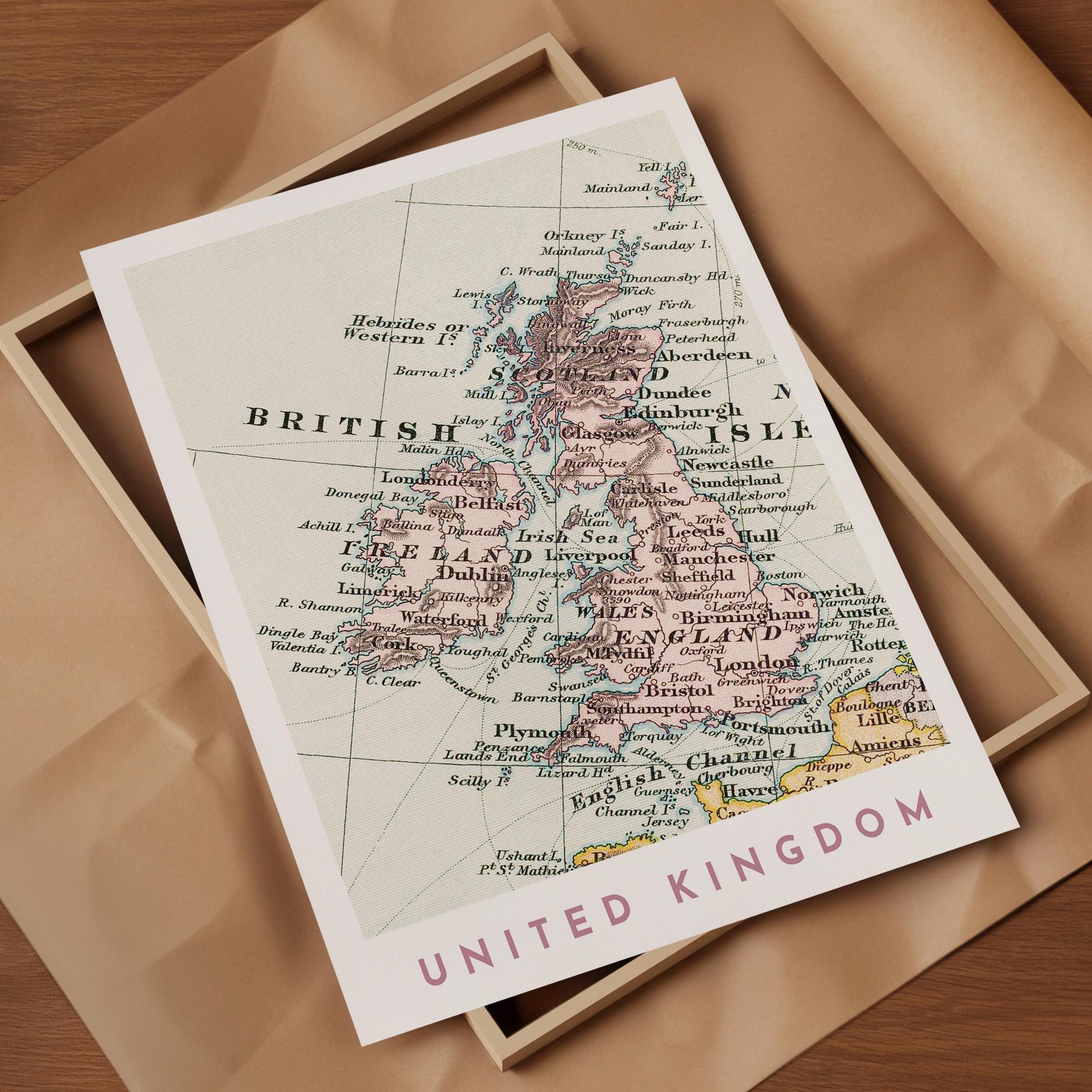 1892 United Kingdom Map Reproduction, Britain Wall Art (Digital Download)