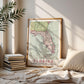 Vintage Florida Map Print, Travel Wall Art (Digital Download)