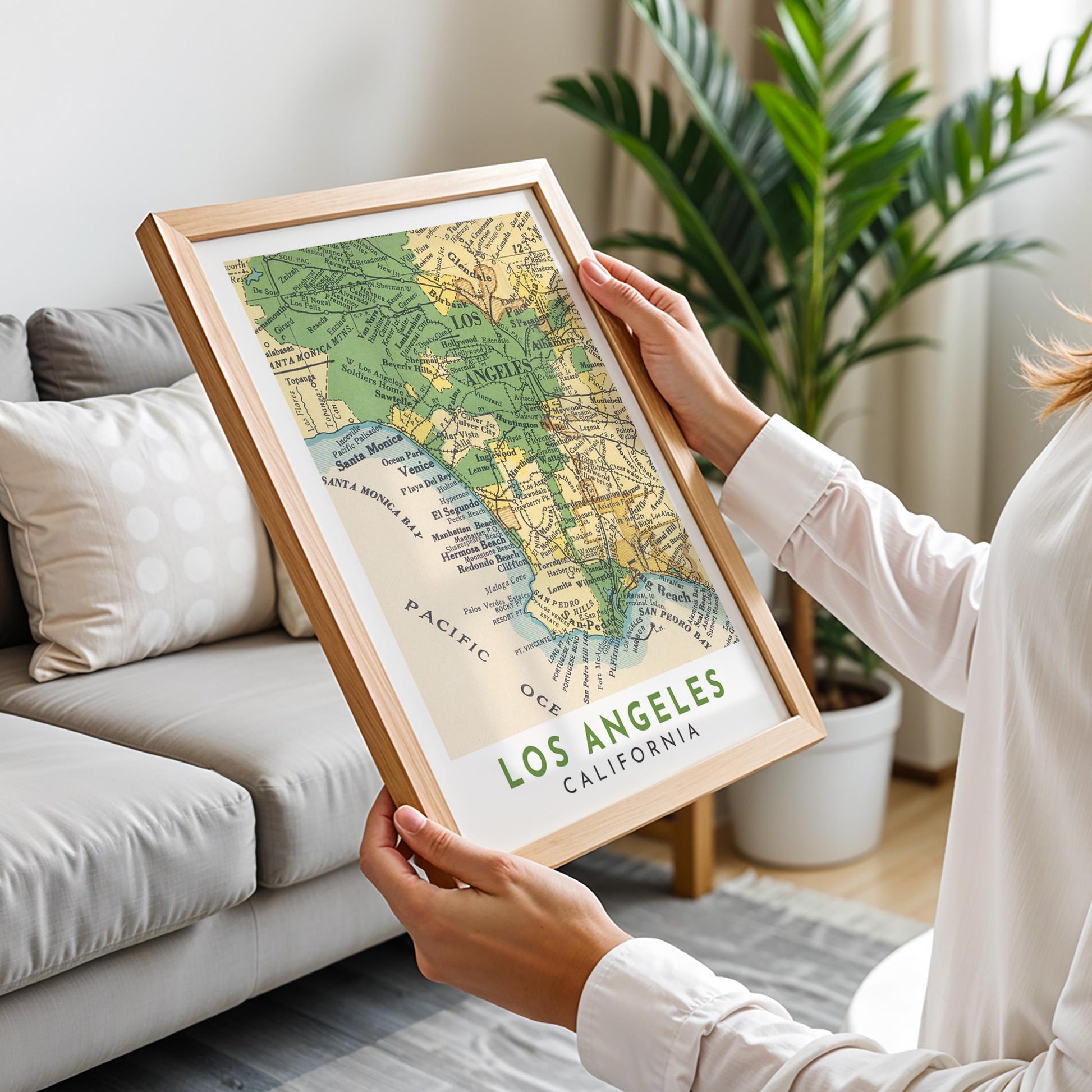 Los Angeles Vintage Map Print, California Travel Poster (Digital Download)