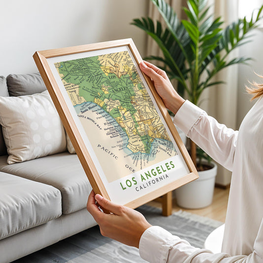 Los Angeles Vintage Map Print, California Travel Poster (Digital Download)