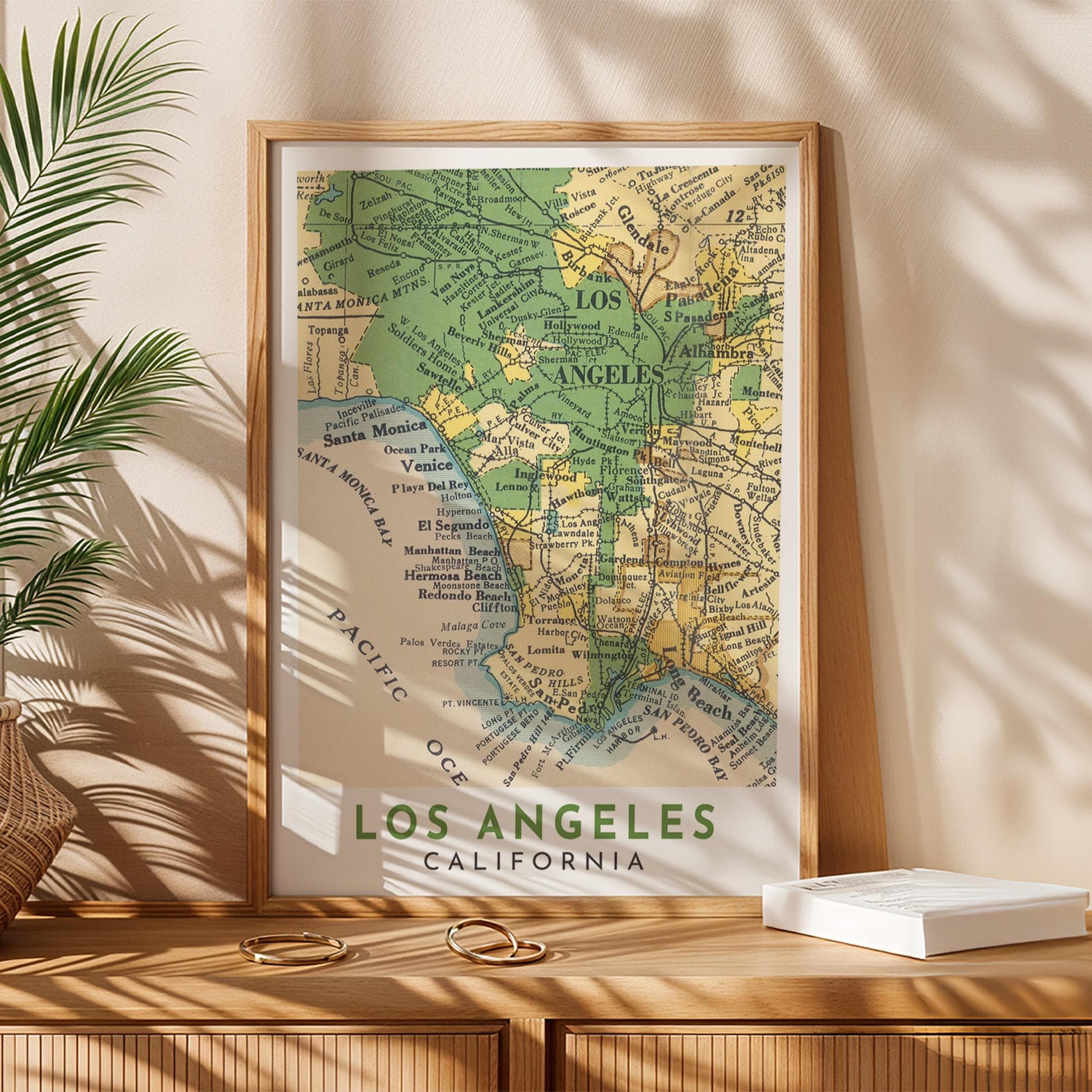 Los Angeles Vintage Map Print, California Travel Poster (Digital Download)