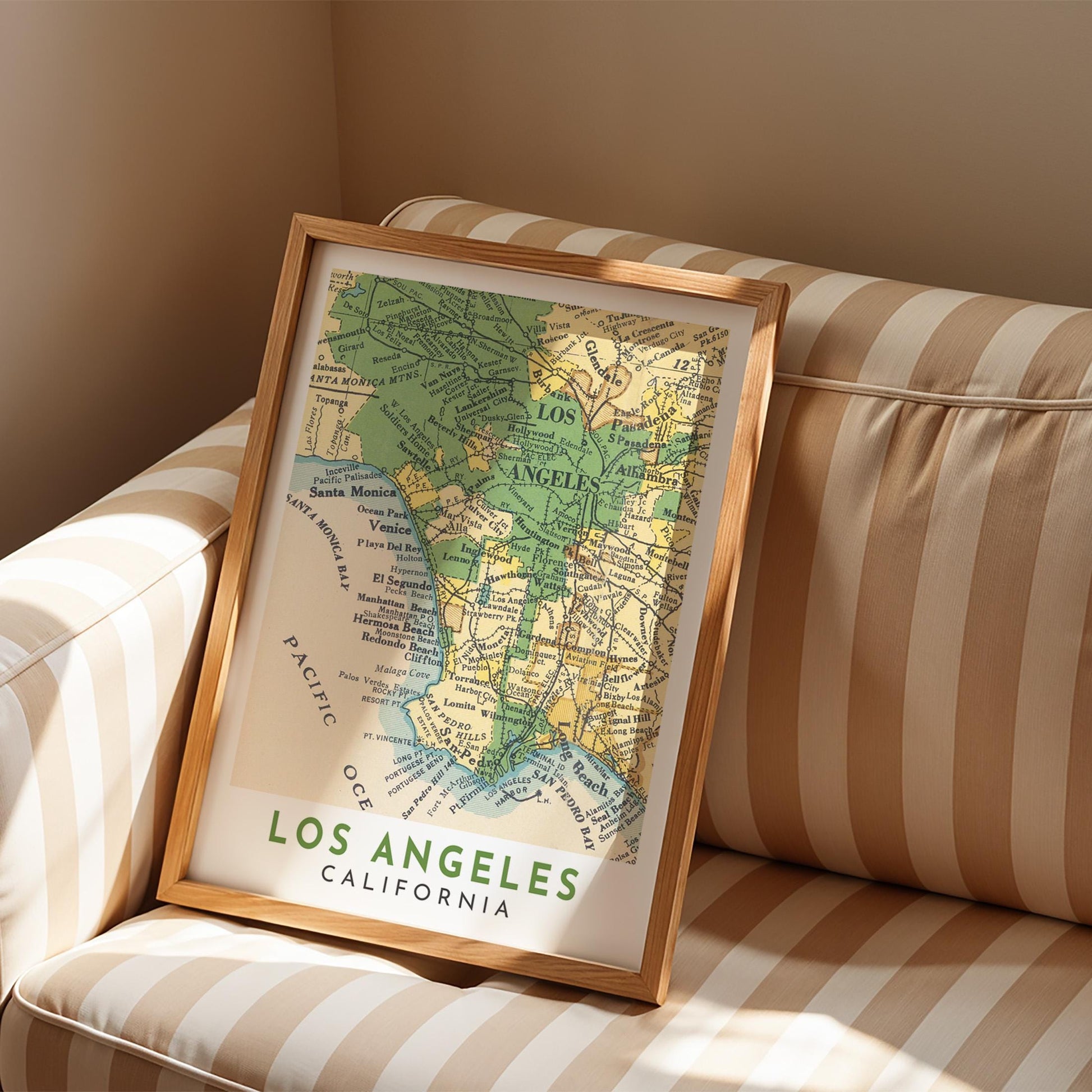 Los Angeles Vintage Map Print, California Travel Poster (Digital Download)