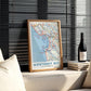 Monterey Bay Vintage Map Print, California Coastal Travel Poster (Digital Download)