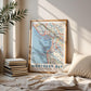 Monterey Bay Vintage Map Print, California Coastal Travel Poster (Digital Download)