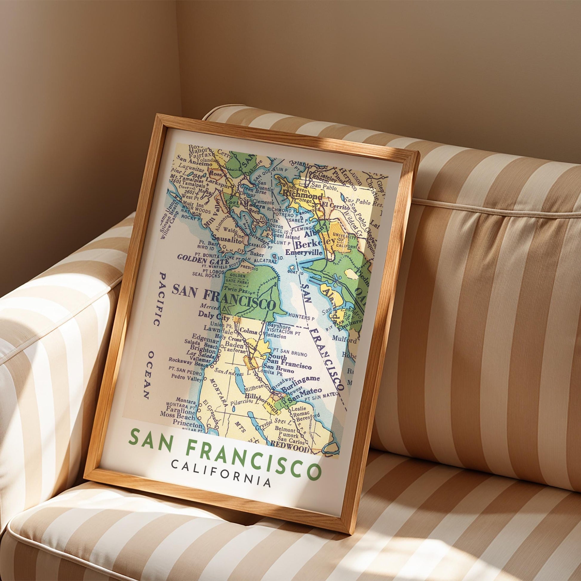 Vintage San Francisco Map Print, California Wall Art (Digital Download)