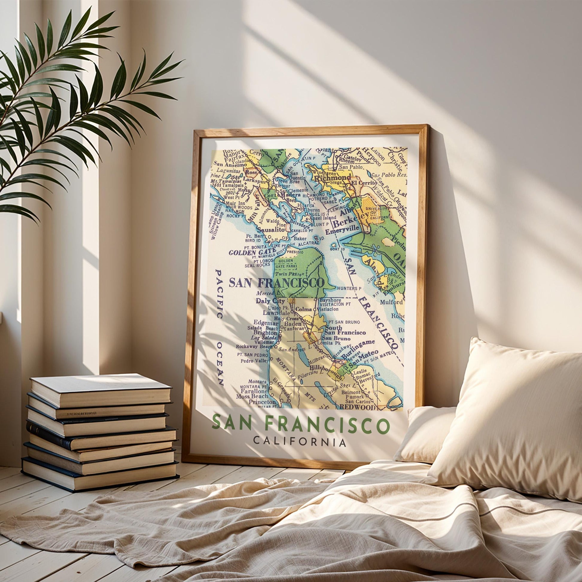 Vintage San Francisco Map Print, California Wall Art (Digital Download)