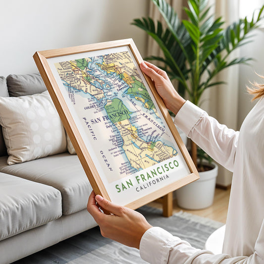 Vintage San Francisco Map Print, California Wall Art (Digital Download)