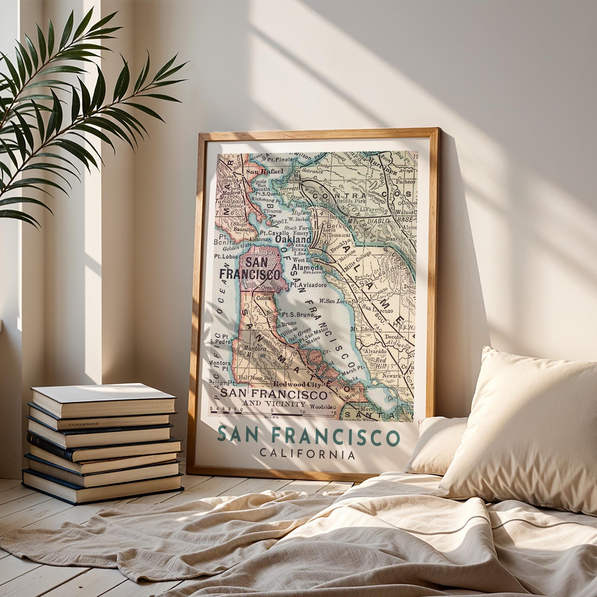Vintage San Francisco Map Print, California Travel Poster (Digital Download)
