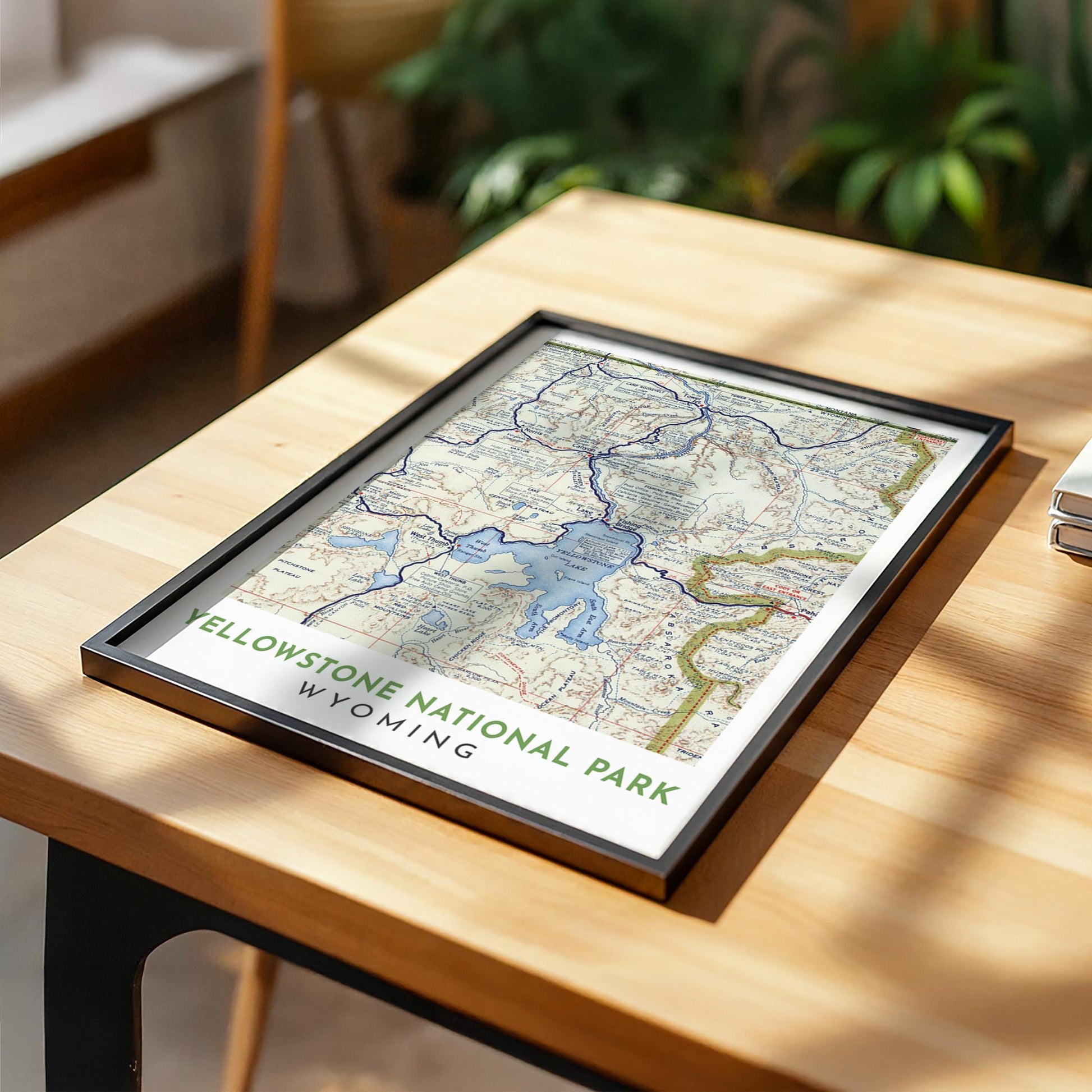 Yellowstone National Park Vintage Map Print (Digital Download)